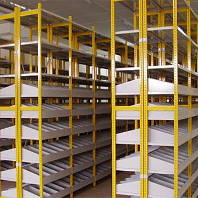 Galvanized metal shelf 1200x500x2500Hmm with intermediate dividing panels